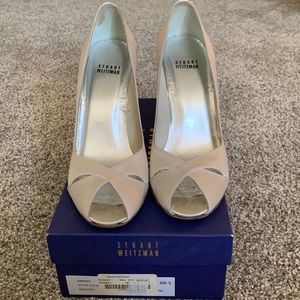 $40 OBO Stuart Weitzman Satin dyeable peep toe pumps